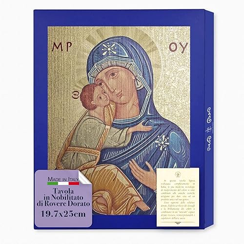 Fratelli Bonella | Icône sacré de la Vierge de la Teneresse en Surveillance de chêne - 19,7 x 25 cm - Nail Gallerys