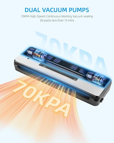 Machine Sous Vide Alimentaire, Appareil de Mise Sous Vide avec 6 modes, bac de récupération amovible, lame de coupe et deux fils chauffants - Nail Gallerys