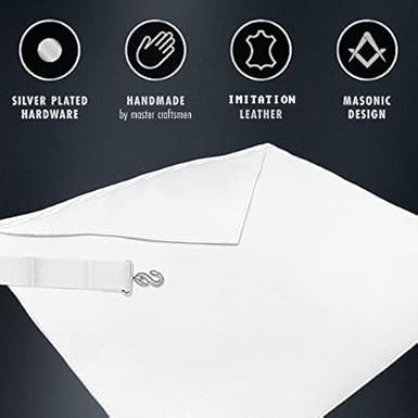 THE MASONIC COLLECTION Craft Entered 1st Degree Apprentice Tablier – Couleur blanche – Grande poche et ceinture réglable – Accessoire cadeau pour homme franc-maçon - Nail Gallerys