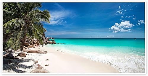 Plage de rêve aux Seychelles Poster de Mayday74 80 x 40 cm Tableaux Décoration murale - Nail Gallerys