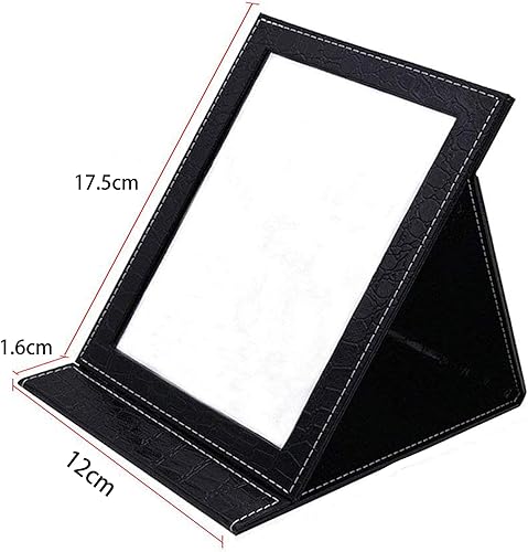 Miroir de Courtoisie Pliant, Miroir de Courtoisie de Bureau, Miroir de Courtoisie Noir Portable, Adapté au Transport de Bagages de Voyage, Bureau, Commode de Chambre - Nail Gallerys