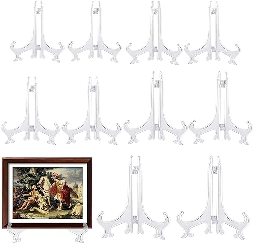 KHDULQ 10 Pièces Support Assiette Decorative,Petit Chevalet de Table Porte Plat Pliable Support Photo Porte Assiette Décoratif Support Cadre Photo Cadre Vinyle 5 Tailles 3 In/4 In/5 In/6 In/8 In - Nail Gallerys