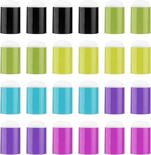 Sponge Daubers, SPRHR 24 Pièces 6 Couleurs Doigt Éponge, Éponge à Doigt, Utilisés pour Les Modèles, Les Peintures, Les Encres D'imprimerie, la Fabrication de Cartes, L'artisanat - Nail Gallerys