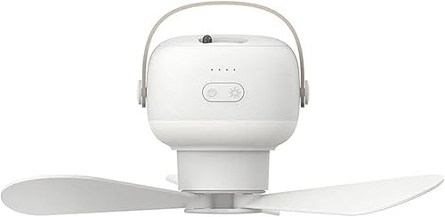 WLLKIY Mini Ventilateur De Camping USB, Télécommande Rechargeable, 4 Vitesses, Lumière LED Portable, Ventilateur De Plafond Suspendu for Tente, Maison, Lit Extérieur (Size : 3600mAh) - Nail Gallerys