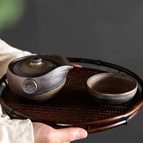 VIXDA Théière en céramique de Style Japonais Kung Fu Gaiwan poterie grossière Bouilloire Tasse à Eau Portable Voyage thé Ensembles Bureau Tasse à thé Verres - Nail Gallerys