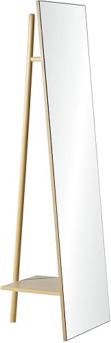 Miroir sur Pied avec Portant et Étagère - Miroir Portant H160 cm Liam - Nail Gallerys