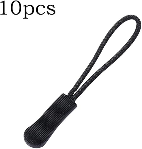 Lot de 10 clips de rechange pour cordon de fermeture éclair, fixation efficace pour boucles d'étiquettes de corde (noir) - Nail Gallerys