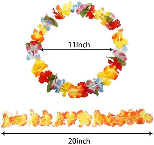Twister.CK 36pcs hawaïen lei Guirlande de Fleurs d'été Luau Colliers colorés, pour Les décorations de fête à thème de Plage - Nail Gallerys