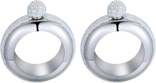 CRAKES Lot de 2 flacons de bracelet en acier inoxydable pour bouteille de vin pour boire un récipient argenté - Nail Gallerys