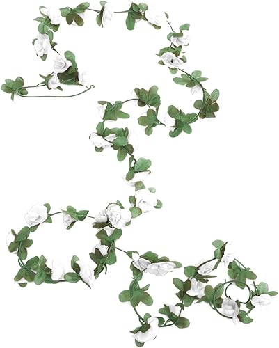 GRIRIW Guirlande De Roses Blanches Décoration pour Mariage Et Intérieur Vigne Et Facile Entretien Accessoire Photographique - Nail Gallerys