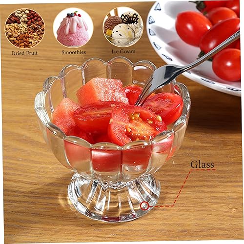 Ensemble de bol à crème glacée, bols de desserts en verre de 6 pcs, tasse de collation claire, mini tasses de desserts à pied pour frits, bols de collations - Nail Gallerys