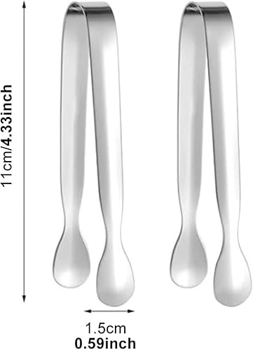 RODISHOMM Lot de 2 pinces à sucre en acier inoxydable pour bar à bonbons, pinces à glace, pinces à sucre et glaçons, pinces à dessert, pour buffet et pique-nique Argenté - Nail Gallerys