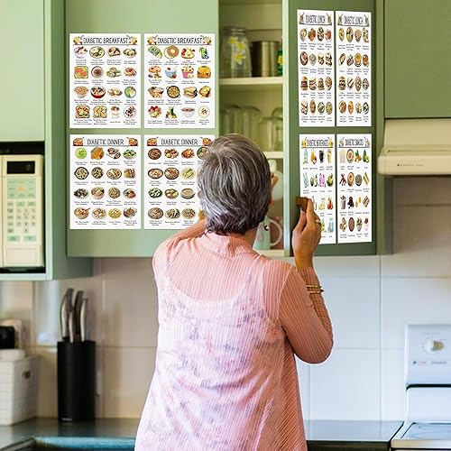Jvjggag Tableau De Repas Faible En Sucre,12 Pièces Liste Nutritionnelle Pour Régime Hypoglucidique - Poster Nutritionnel Pour Contrôler Le Sucre Destiné Aux Seniors Parents Et Conjoints - Nail Gallerys