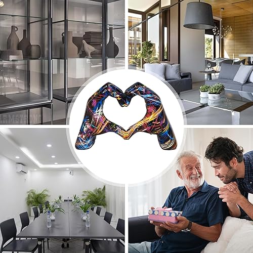 Sculpture De Coeur De Main, Ornements De Geste d'Amour, Décoration Romantique, Peinture Colorée, Figurines Pop Art - Nail Gallerys