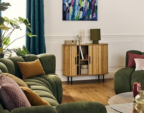 Best Mobilier - Kofu - Buffet Bas - Bambou - 100 cm, Bois/Noir - Nail Gallerys