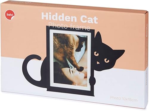 Balvi Cadre Hidden Cat Couleur Noir en Forme de Chat pour Les Amateurs d'animaux Métal 10x15 cm - Nail Gallerys