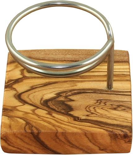 D.O.M. Coquetier en bois d'olivier et acier inoxydable - Nail Gallerys