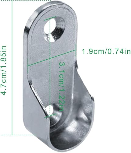 4 Pièces Support Tringle, 16mm Supports de Tige à Bride en Alliage de Zinc, Barre de Penderie, Support Barre Penderie Alliage, Avec 8pcs Vis, Pour tringle à Rideau de Douche, Support de Penderie - Nail Gallerys