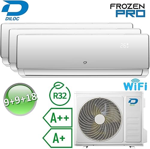 CLIMATISEUR TRI-SPLIT DILOC R32 2,5+2,5+5,3 Kw SMART WIFI compresseur SHARP - Nail Gallerys
