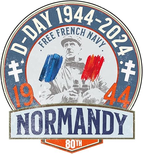 Spreadshirt Sticker D-Day 80e Anniversaire 1944-2024, 10 x 10 cm, Transparent Brillant, Vinyle, Militaire, Historique et Patriotique, Vintage - Nail Gallerys
