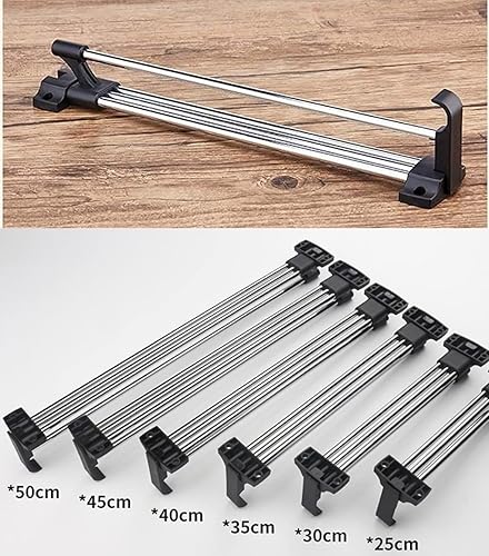 support tringle penderie Rail coulissant de vêtements extensible Simple 25-50cm, poignée de penderie à barre d'armoire à barre d'accueil, tenue de suspension en métal réglable ( Size : 350mm/14inch ) - Nail Gallerys