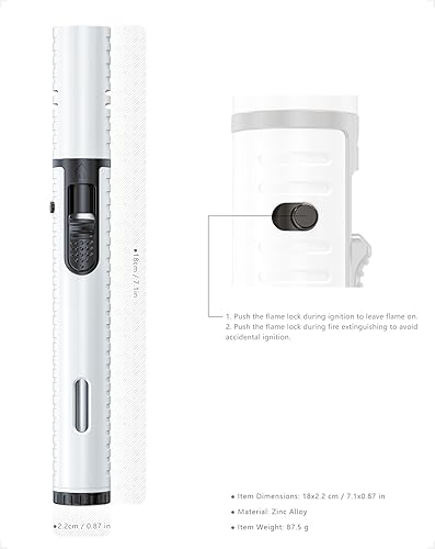 VVAY Briquet Tempête Long Gaz Rechargeable, Jet Flamme, Gaz Non Inclus - Nail Gallerys