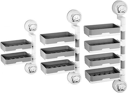 Porte-savon mural amovible avec rainures profondes pour éviter le trempage de l'eau (2 couches) - Nail Gallerys