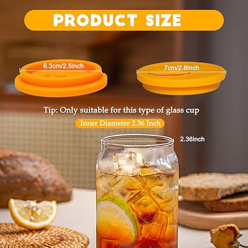 4 Pièces Couvercle Silicone,Couvercles Sphériquest Avec Trou de Paille,Réutilisable Couvercles de Bocaux,Convient Aux Bocaux à Ouverture Normale,Aux Boîtes de Conserve,Aux Bocaux à Boissons (63MM) - Nail Gallerys