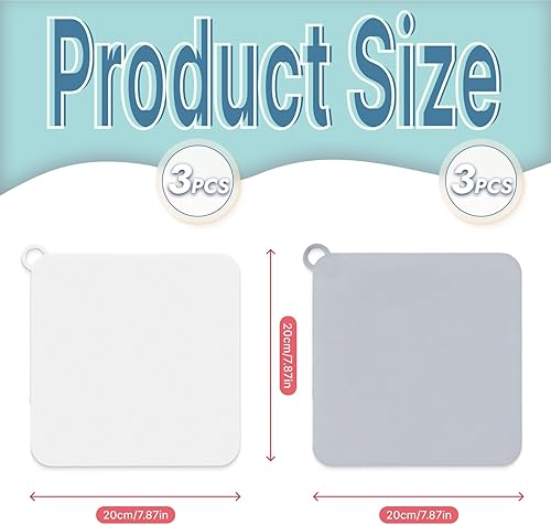 6 Pièces Silicone Drain Stoppers, Bouchon Douche Anti Odeur 20x20 cm, Bouchon Douche Anti Odeur, Anti Insectes, Bouchon Vidange Universel, Bonde Douche Cuisine et Salle de Bain, Gris et Blanc - Nail Gallerys