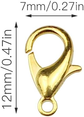 Suaywo 100 pièces D'or Fermoirs à Mousqueton Fabrication Bijoux Fermoir Bracelet Or Fermoir Bracelet kit pour Bricolage Artisanat Fabrication de Bijoux Collier Bracelet Résultats 12mm - Nail Gallerys