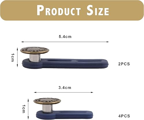 Lot de 6 rallonges de boutons élastiques en métal pour pantalons, extenseurs, boutons de pantalon réglables, pour chemise, pantalon, robe, pantalon pour homme et femme - Nail Gallerys