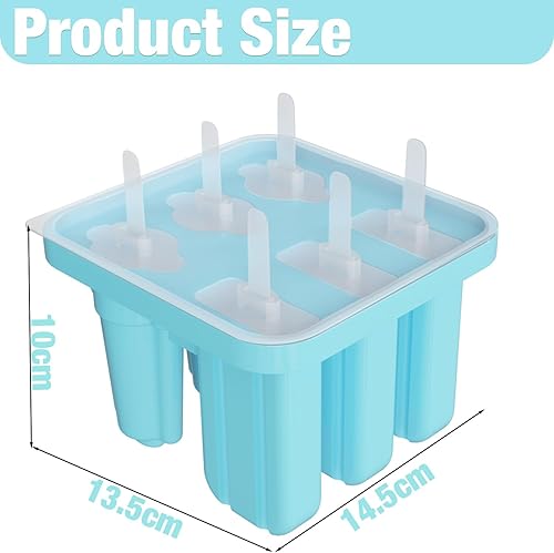 AEYAKA Moules À Glace En Silicone – Set De 6 Moules Réutilisables Pour Sucettes Glacées Avec Bâtonnets – Moule À Esquimaux En Silicone Alimentaire, Bleu (Vert) - Nail Gallerys