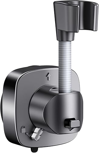 Irtyif Support Pommeau de Douche Sans Percage, Support Douchette Mural à Rotation 360 °, Réutilisable Accroche Pommeau de Douche à Ventouse - Nail Gallerys