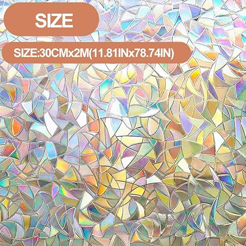 Film Occultant FenêTre Anti Regard,Arc en Ciel Cache Vitre Fenetre Regard,Film Fenetre Anti Regard Décoratif,30 * 200CM - Nail Gallerys