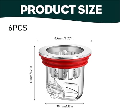 EnixwH 6 Pièces Siphon Douche, Bonde Douche, Clapet Anti Odeur Douche, Dispositif Anti Odeurs pour Drain de Douche et Sol, pour Balcons Cuisines Salles Bains Salles Machines Laver - Nail Gallerys