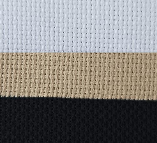 Lot de 3 toiles Aida en coton 18 carats pour point de croix - 30,5 x 45,7 cm - Blanc + Kaki + Noir - Nail Gallerys