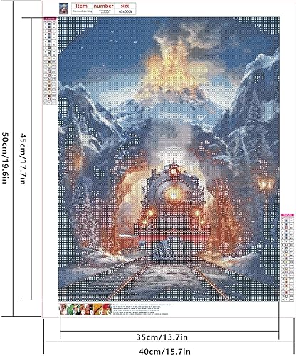 SHEGZHUC Peinture diamant 40 x 50 cm Train Diamond Painting Montagnes Paysage Volcan Diamond Painting Paysage Grande Neige Diamant Peinture Art Broderie Point de Croix Images Cadeau Décoration Murale - Nail Gallerys