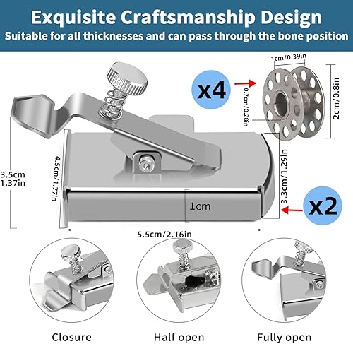 Guide de Couture Magnétique Couture en Acier Inoxydable Pieds Presse 2pcs Accessoires de Couture pour Machine à Coudre 7.6x3.3cm Fixation Multifonction Convient à diverses Machines à Coudre - Nail Gallerys