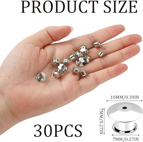 Joynine Goupilles de Verrouillage en Métal, Lot de 30 Pins, Broches Fermoirs Verrous pour Broches et Insignes, Idéales pour Artisanat et DIY, Dimensions Précises, Argent - Nail Gallerys