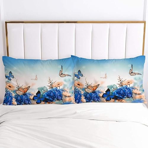 Luowei Parure de lit 1 personne avec housse de couette 135 x 200 cm et 1 taie d'oreiller 80 x 80 cm en microfibre douce pour lit 1 personne Motif fleurs violettes - Nail Gallerys