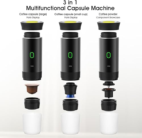 WUCIOA Machine à café Expresso Portable, Machine à café Expresso de électrique 60 ML avec Fonctionnement Pratique, Petite Machine à café de Rechargeable 3 en 1 pour Camping, randonnée(White) - Nail Gallerys