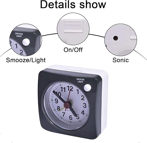 WEISENLINZ Réveil de voyage silencieux à LED sans tic-tac pour voyage et usage domestique (gris) - Nail Gallerys