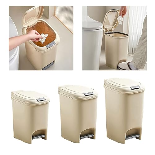 Dcaknri Élégant Crème Crème Blanche 8l 10l 15l Poubelle avec Deux Ouvertures Déchets pour Simplifier Les Gestions Déchets - Nail Gallerys