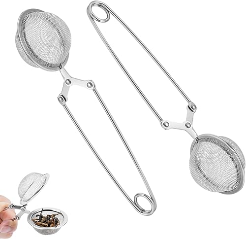 2 Pièces Pinces à Thé Ø4,5 cm Boule à Thé en Acier Inoxydable Infuseur à Thé en Forme de Boule pour Thé en Vrac Épices et Herbe - Nail Gallerys