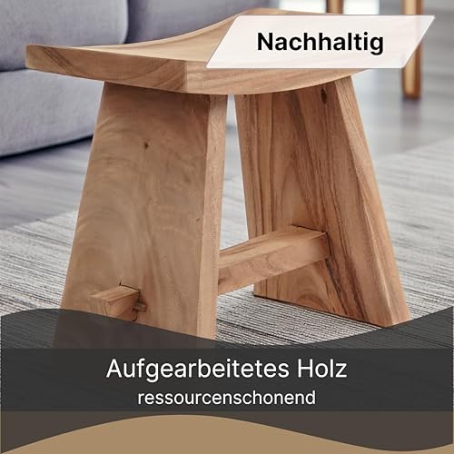 Design Tabouret FINCA | en Bois, Marron | Chaise en Bois de Teck - Nail Gallerys