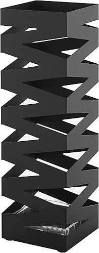 ACAZA Porte Parapluie en métal avec Bassin d'Eau, Noir - Nail Gallerys