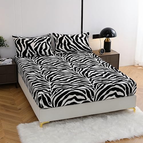 Damier Drap-housse 180 x 200 cm - Motif papillons - En microfibre douce - Convient pour matelas de 30 cm - Nail Gallerys