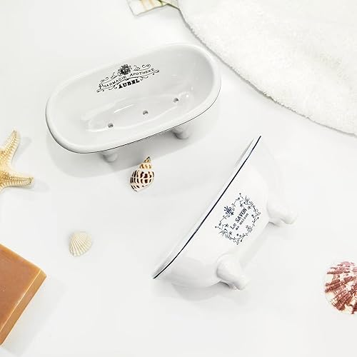 1 porte-savon décoratif en céramique Le Bain de 14,2 cm (Style 03) - Nail Gallerys