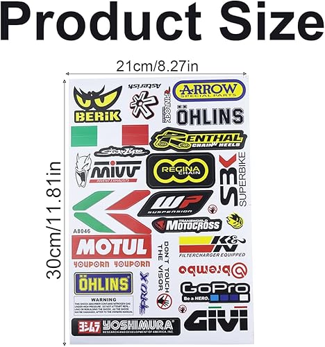 WUSJCOF 100pcs Autocollant de Voiture modifié personnalisé pour Moto Scooter véhicule électrique Autocollant imperméable en PVC pour Casque Moto Ordinateur Cadeau pour Adolescent et Adulte - Nail Gallerys