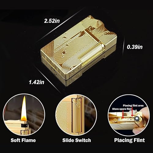 Briquet Sanji, Modèle de Bougie de Dessin Animé de Tranchée Vintage, à Poulie Latérale Coulissante Portable, Kérosène Rechargeable pour Collection - Nail Gallerys